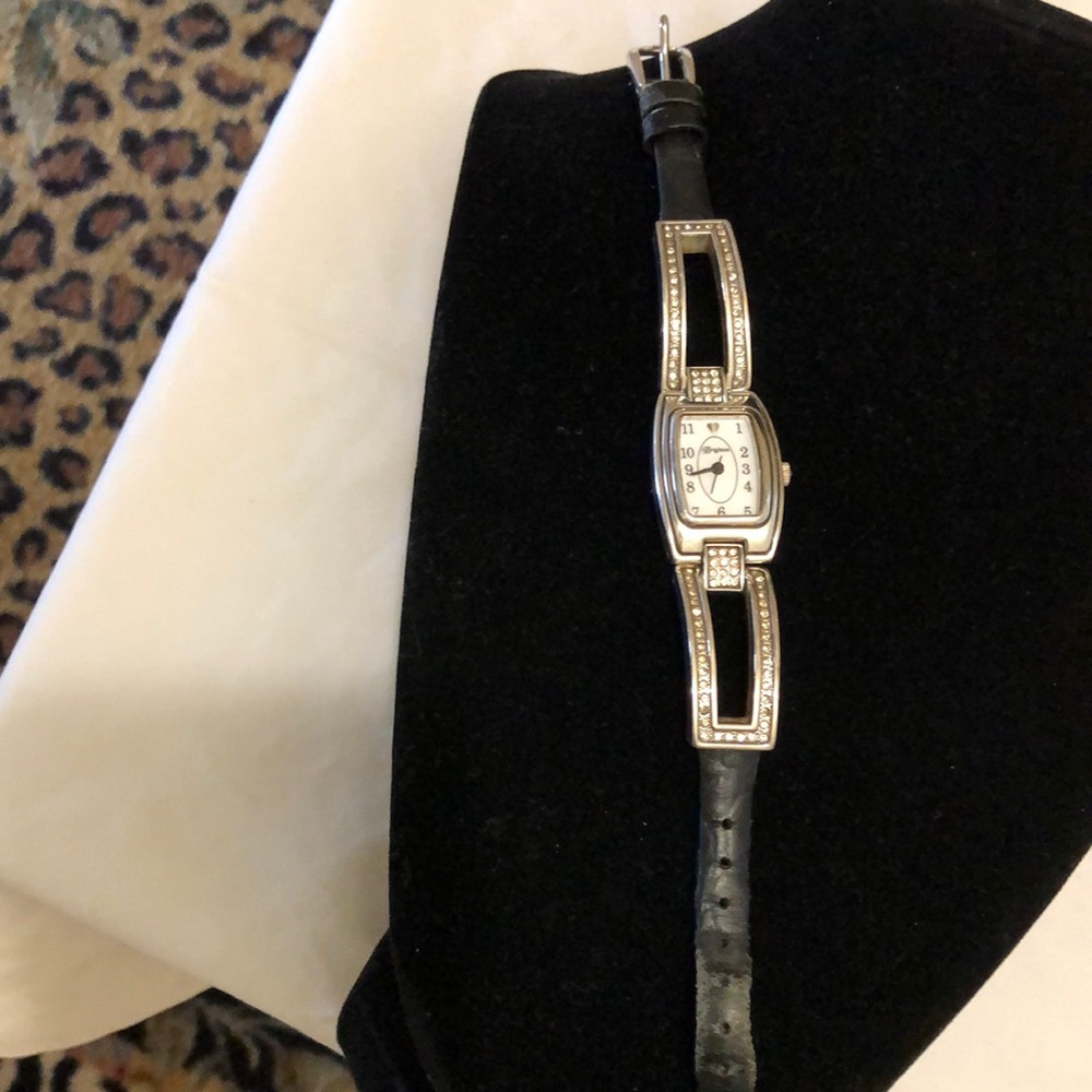 Brighton Silver plated watch, with swarvorski crystals.